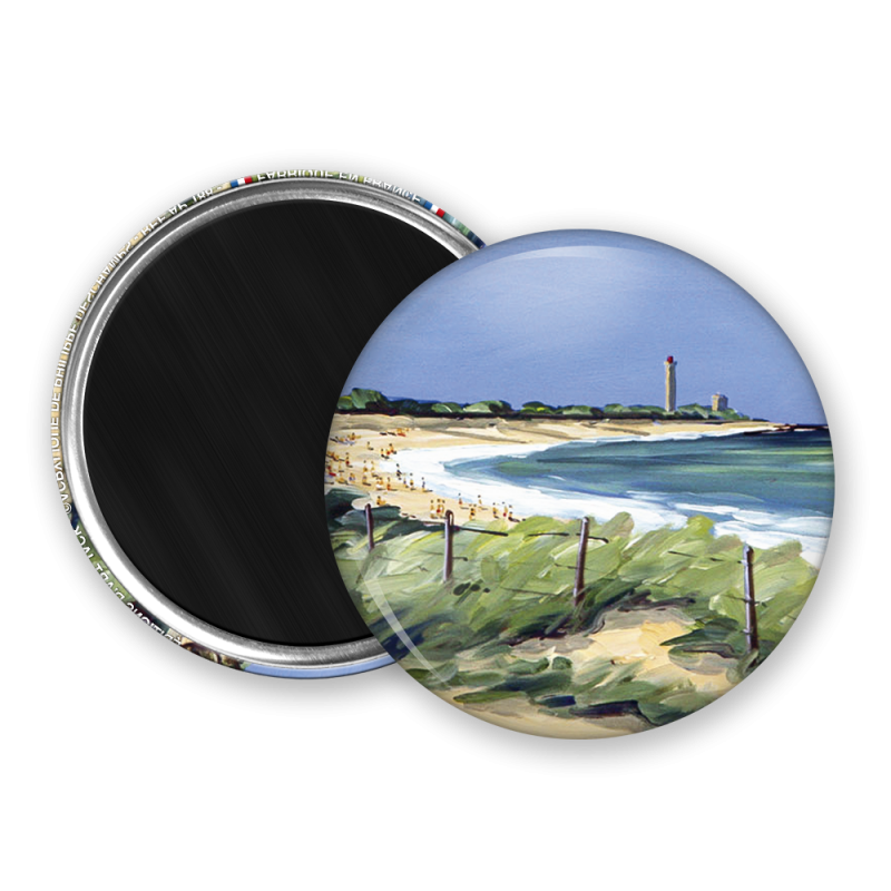 Magnet rond - Deschamp - la plage
