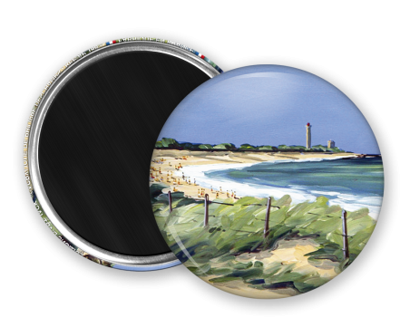 Magnet rond - Deschamp - la plage