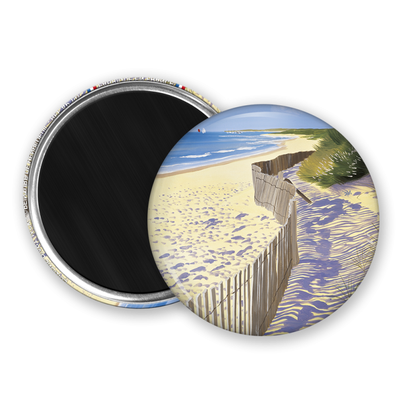 Magnet rond - Deuil - chemin de plage