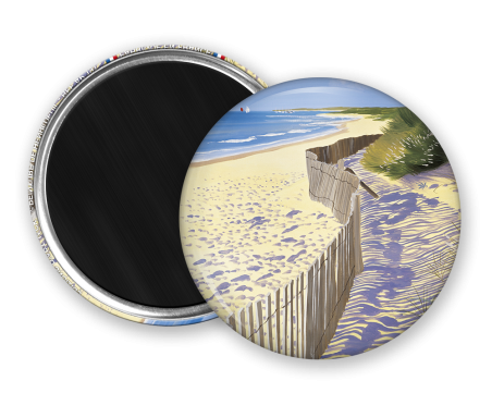 Magnet rond - Deuil - chemin de plage