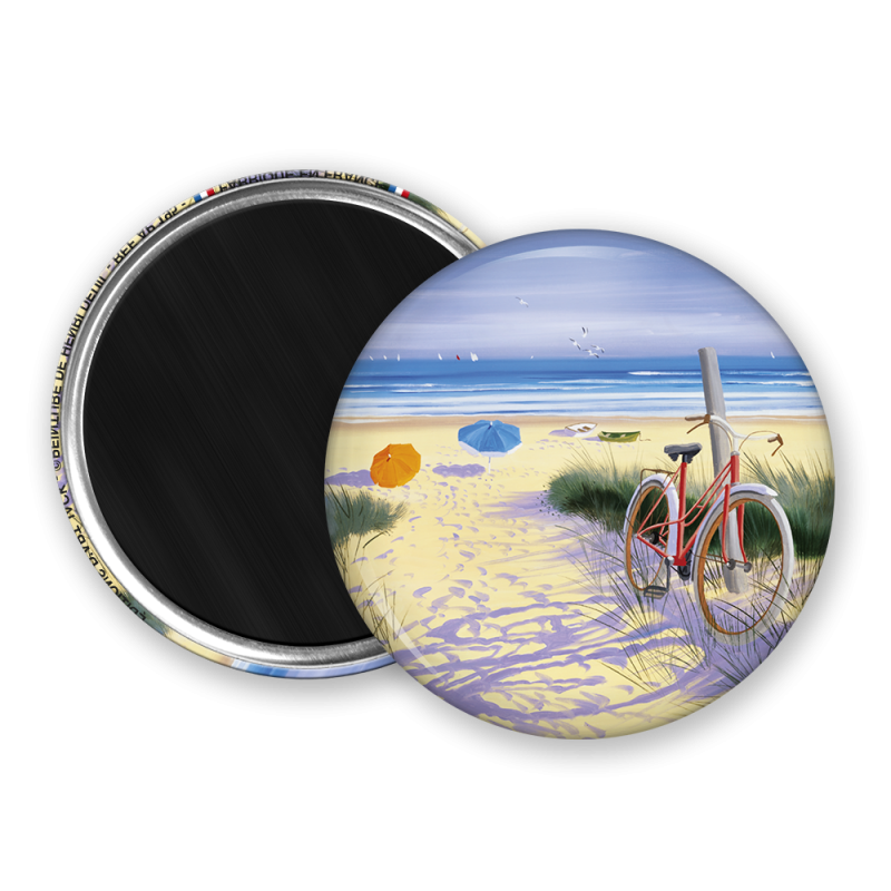 Magnet rond - Deuil - chemin de plage