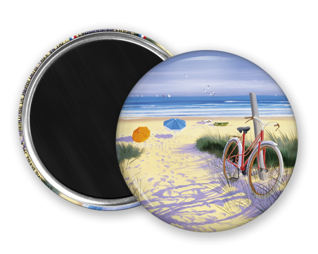 Magnet rond - Deuil - chemin de plage