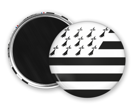 Magnet rond - Drapeau breton