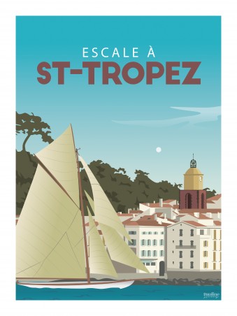 Affiche 30x40 - Escale a st tropez