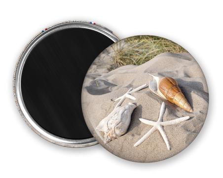 Magnet rond - Etoile et coquillage