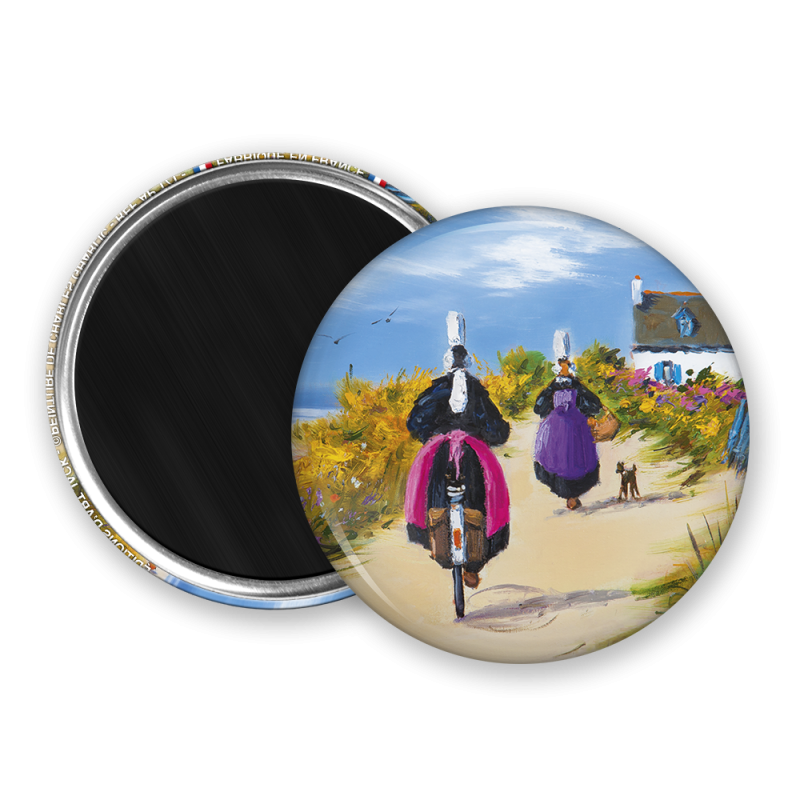Magnet rond - Gharlic - bigoudenne a velo