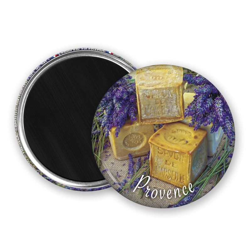 Magnet rond - Lavande et savons de marseille