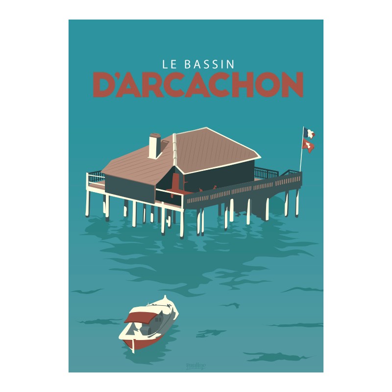 Affiche 30x40 - Le bassin d'arcachon