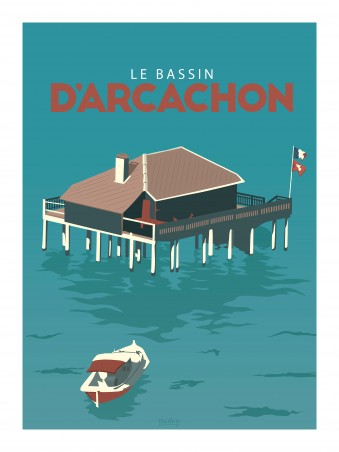 Affiche 30x40 - Le bassin d'arcachon