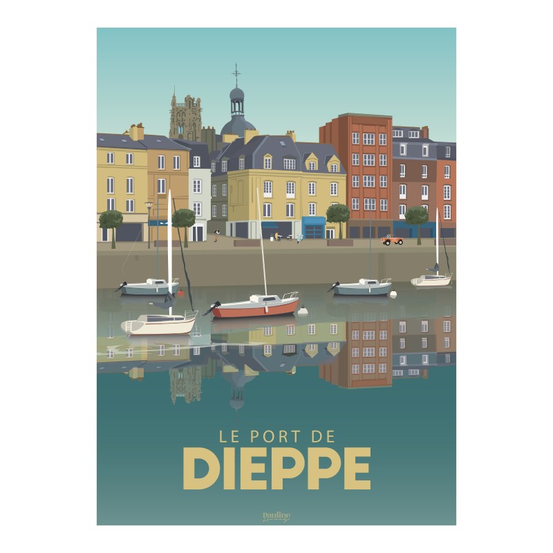 Affiche 30x40 - Le port de dieppe