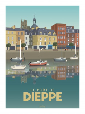 Affiche 30x40 - Le port de dieppe