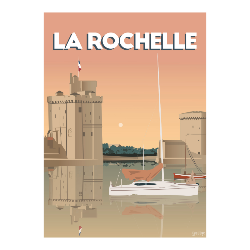 Affiche 30x40 - Le port de la rochelle
