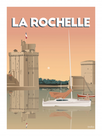 Affiche 30x40 - Le port de la rochelle