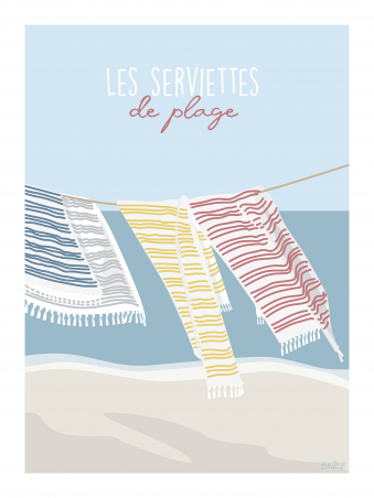 Affiche 30x40 - Les serviettes de plage