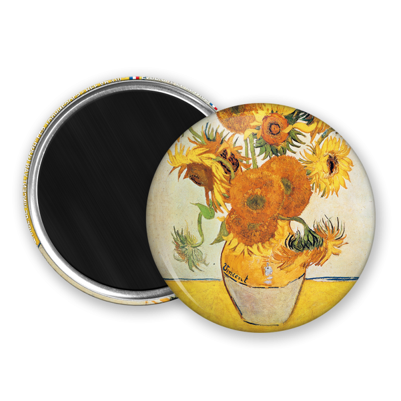 Magnet rond - Les tournesols