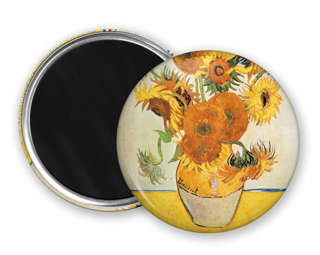 Magnet rond - Les tournesols