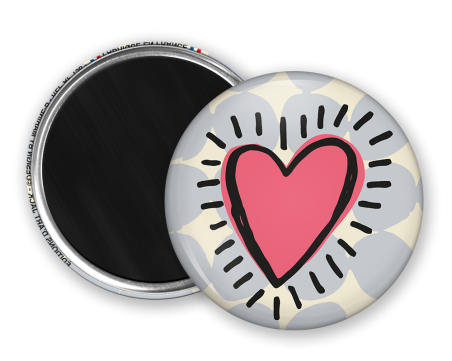 Magnet rond - Marine b - coeur