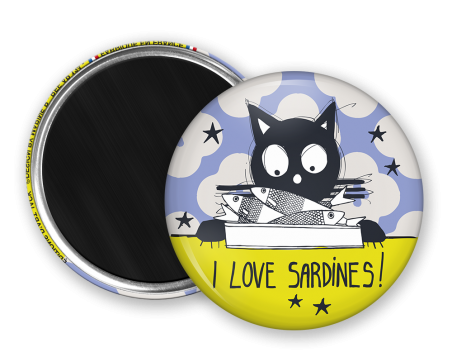 Magnet rond - Marine b - i love sardines