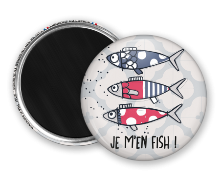 Magnet rond - Marine b - je m'en fish