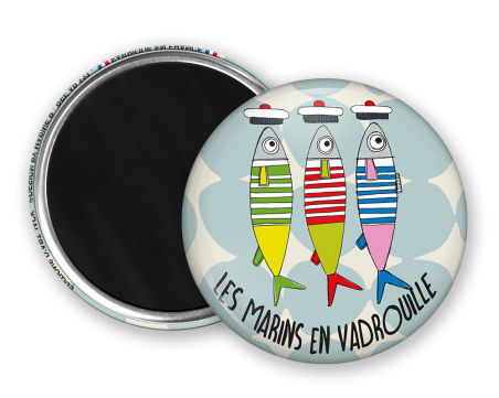 Magnet rond - Marine b - les marins en vadrouille