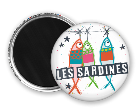 Magnet rond - Marine b - les sardines