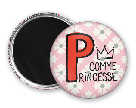 Magnet rond - Marine b - p comme princesse