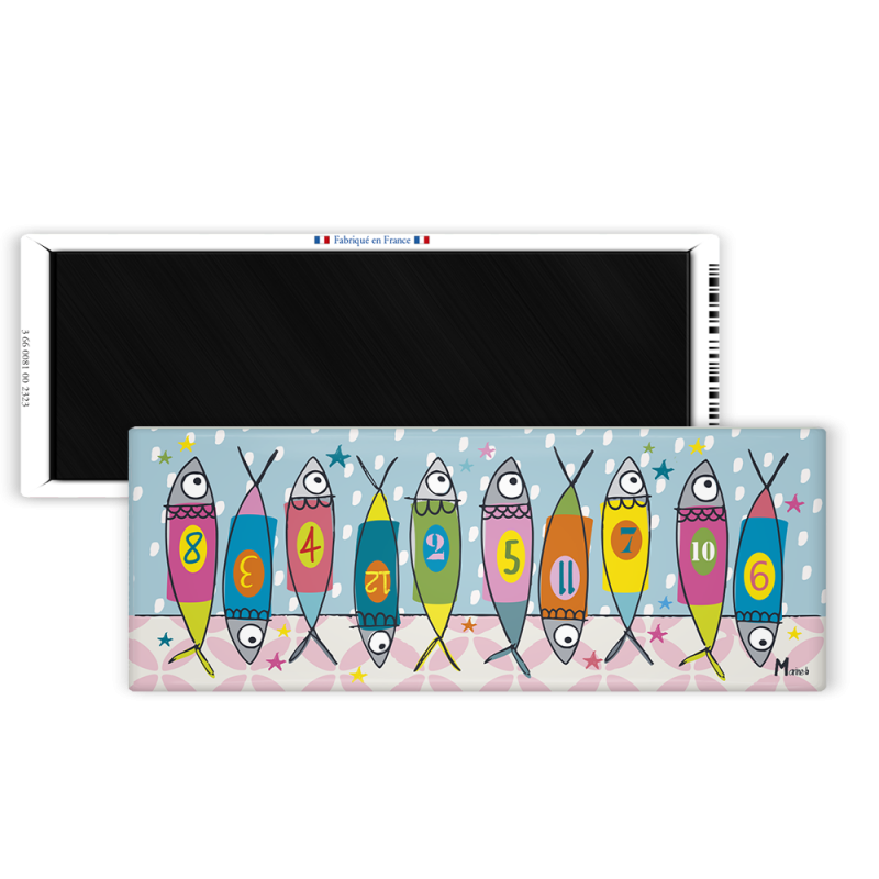 Magnet 42x118 - Marine b - poissons numerotes