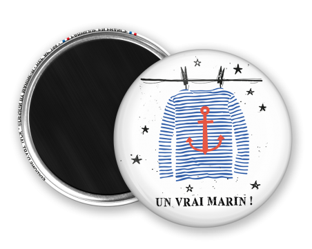 Magnet rond - Marine b - un vrai marin