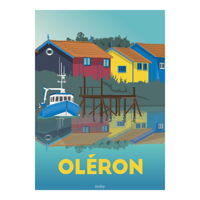 Affiche 30x40 - Oleron - chenal ostreicole