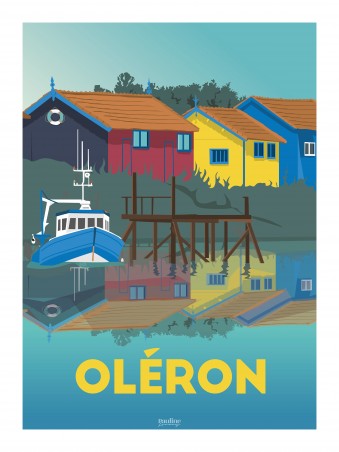 Affiche 30x40 - Oleron - chenal ostreicole