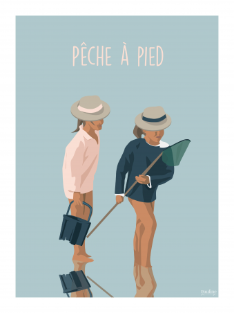 Affiche 30x40 - Peche a pied