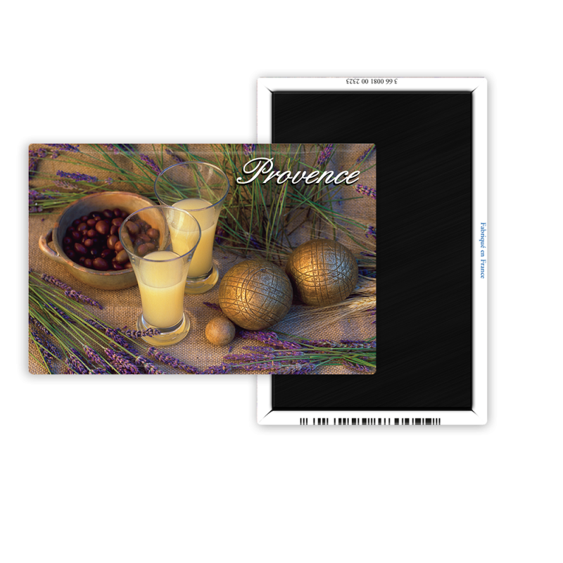 Magnet 55x80 - Petanque, pastis, olive