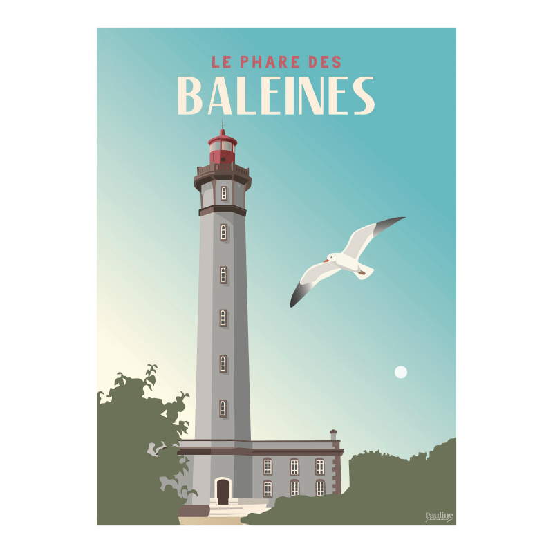 Affiche 30x40 - Phare des baleines