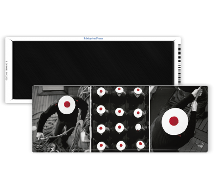 Magnet 42x118 - Plisson - triptyque - ponpons rouges