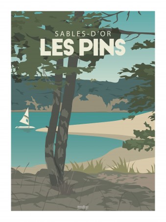 Affiche 30x40 - Sables d'or les pins