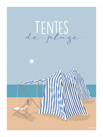 Affiche 30x40 - Tentes de plage