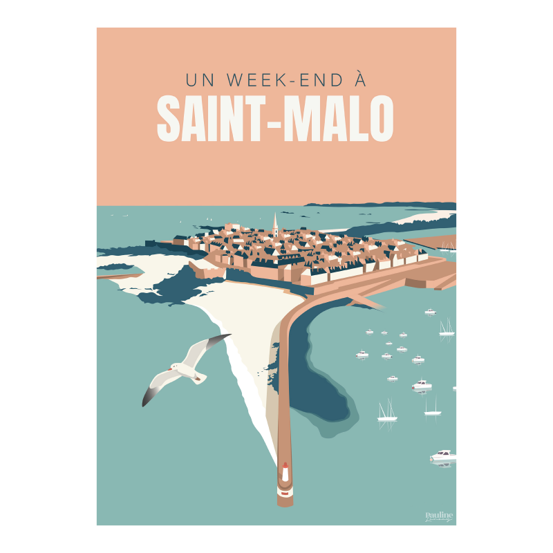 Affiche 30x40 - Un week-end a saint-malo