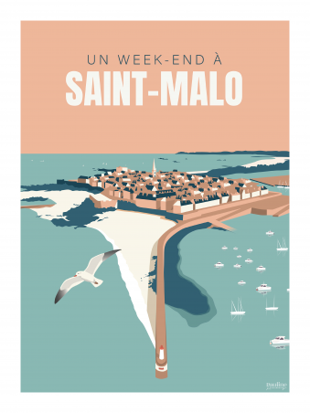 Affiche 30x40 - Un week-end a saint-malo