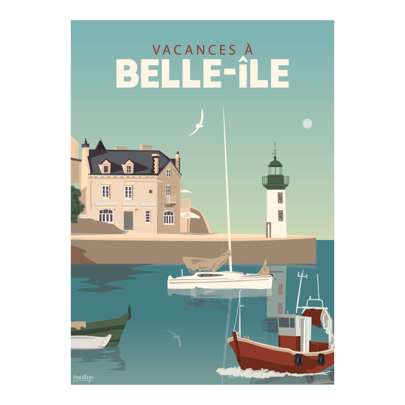 Affiche 30x40 - Vacances a belle ile en mer