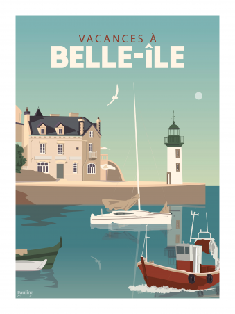 Affiche 30x40 - Vacances a belle ile en mer