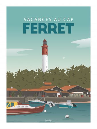 Affiche 30x40 - Vacances au  cap ferret