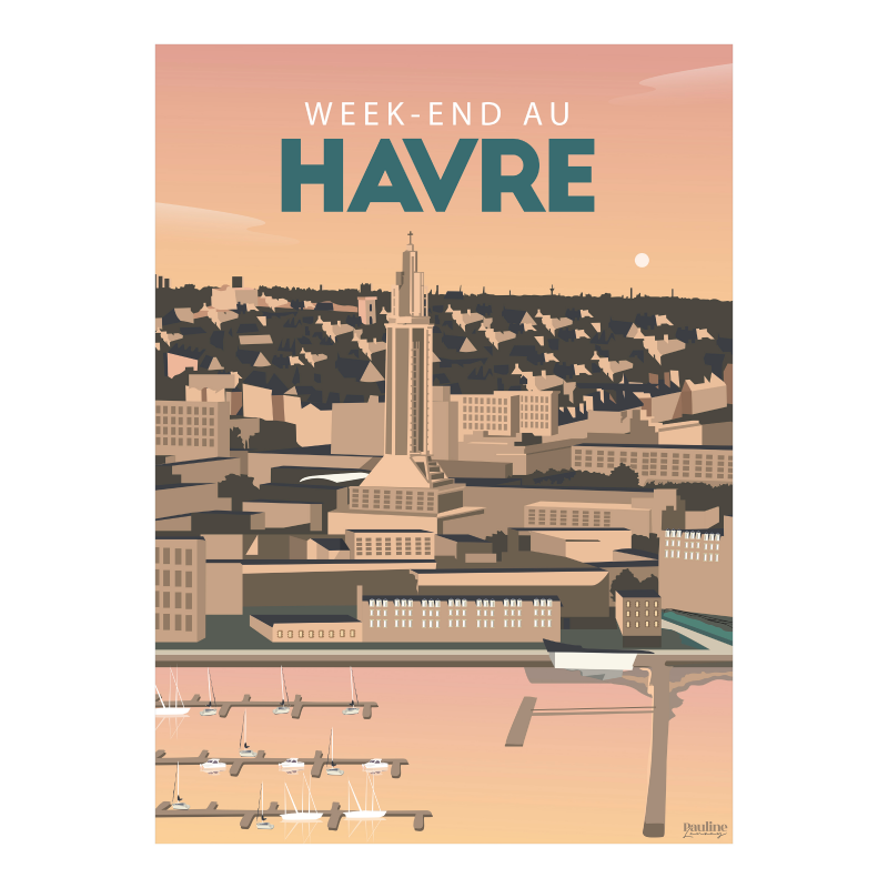 Affiche 30x40 - Week-end au havre