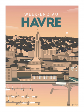 Affiche 30x40 - Week-end au havre