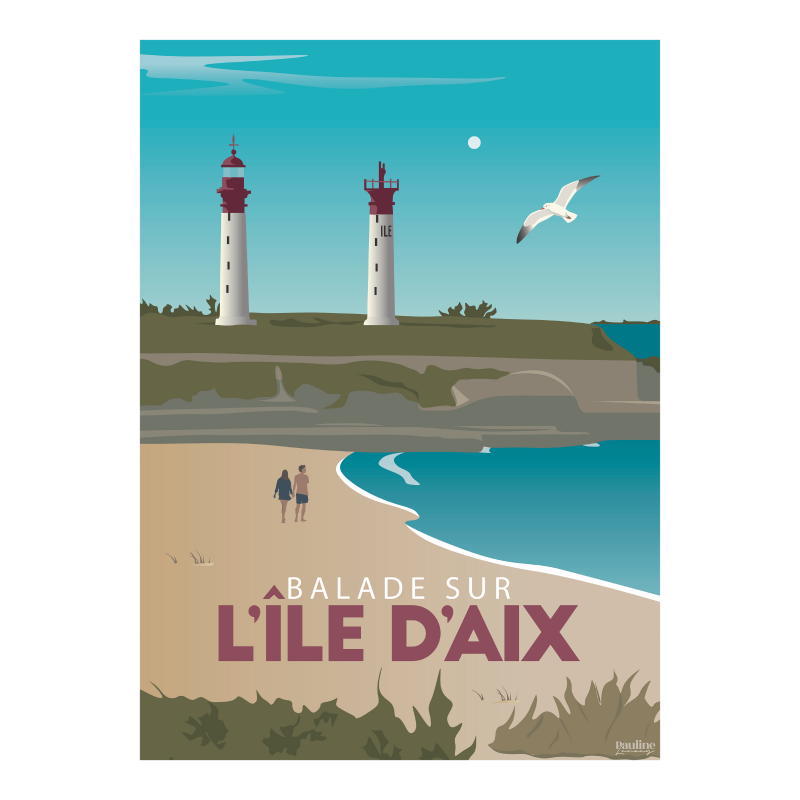 Affiche 30x40 - Balade a ile d'aix