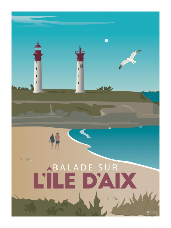 Affiche 30x40 - Balade a ile d'aix