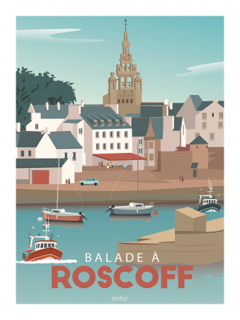 Affiche 30x40 - Balade a roscoff