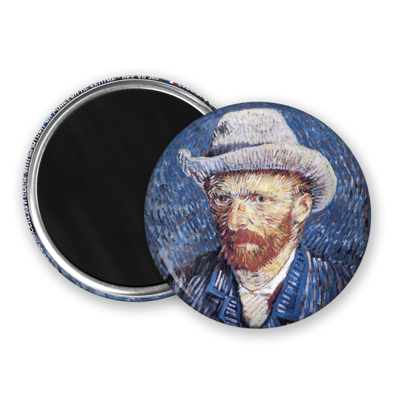Magnet rond - Autoportrait au chapeau de feutre