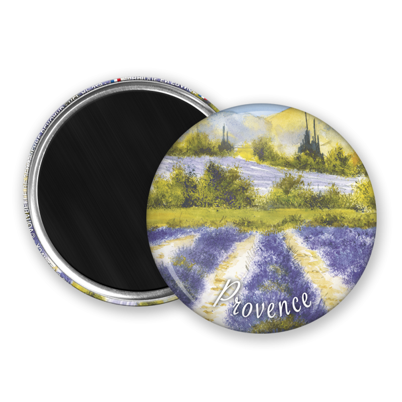 Magnet rond - Beroard - champs de lavande