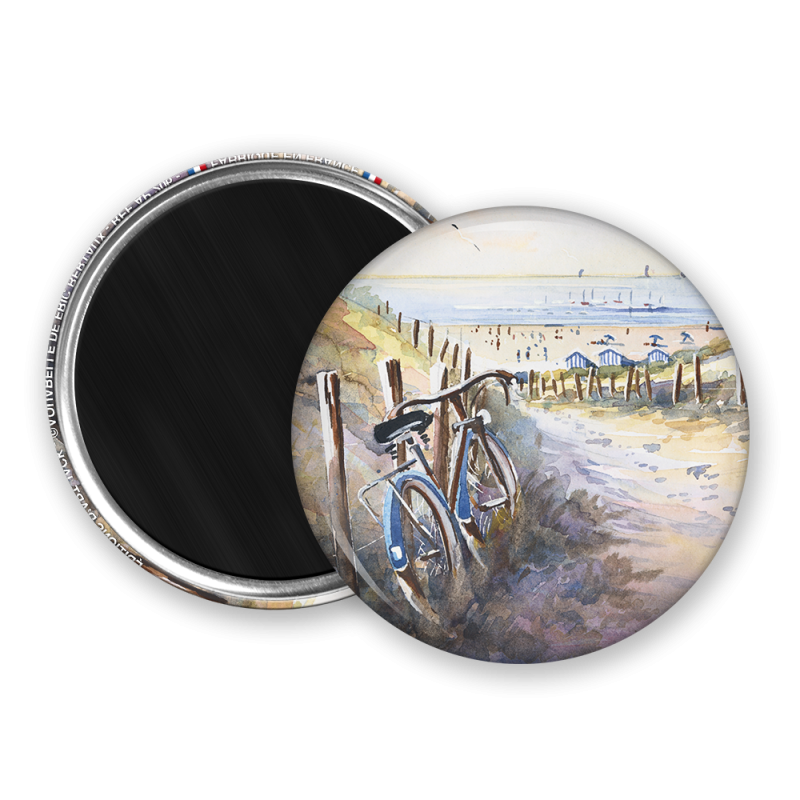Magnet rond - Bertaux - chemain de plage