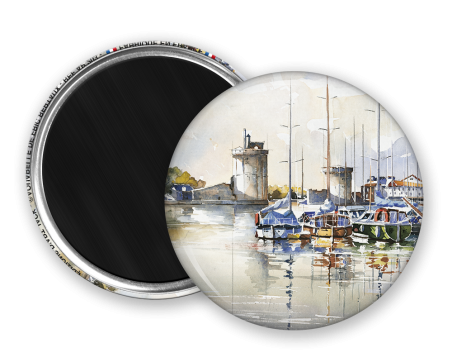 Magnet rond - Bertaux - le port de la rochelle